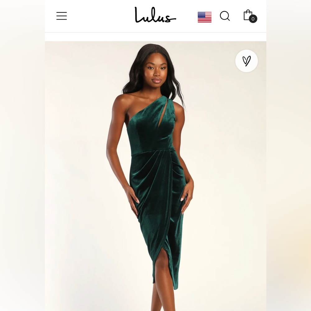 Lulus Velvet Green Dress